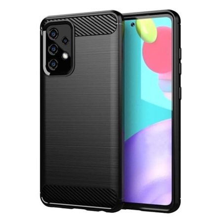 Coque för Samsung Galaxy A91 / S10 LITE / M80s Etui i BRUSHED SVART Skyddshölje i Silicone TPU inox karbon