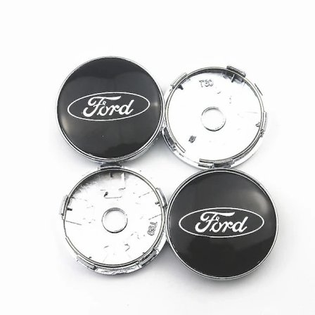 4 stk Svarte 60mm Bilhjul Navkapsel Logo Dekal for Ford F