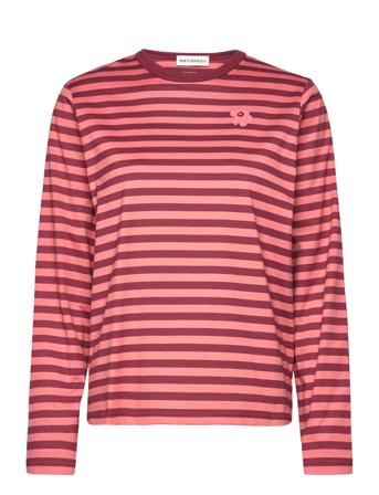Tasaraita Relaxed Longsleeve Langærmet T-shirt Rød Marimekko