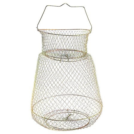 Hopfällbar bärbar ståltrådsfiskeburfälla krabba kräftbur fisk korg