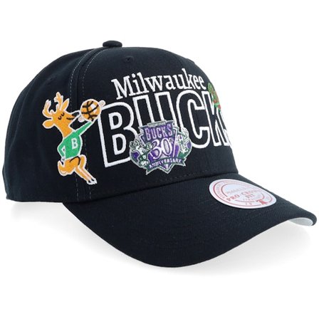 Mitchell & Ness - Negro adjustable Gorra - Milwaukee Bucks Hwc Mash Up Pro Black Adjustable @ Hatstore