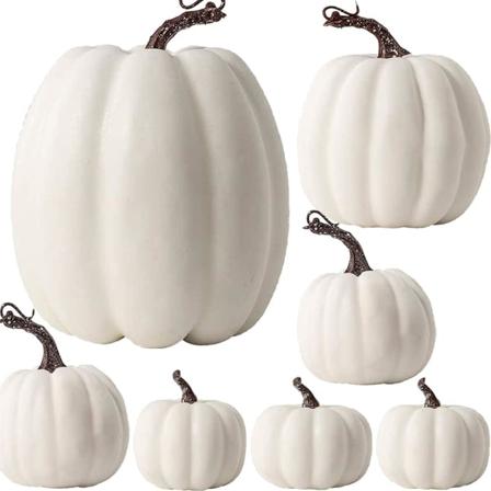 7 st konstgjorda pumpor, höstdekoration, vit pumpa för Thanksgiving höstskörd Halloween jul