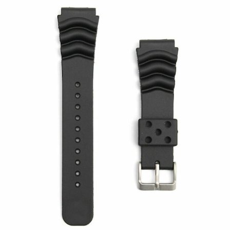22MM Black Rubber Strap/Bracelet Replacement for SEIKO DIVER WATCH