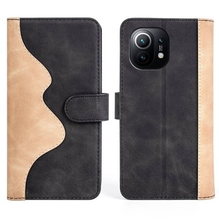To-farvet Xiaomi Mi 11 læderetui - Sort