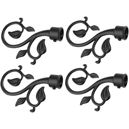 4 stk gardin dekorative 4 stk gardin dekorative stang/stang finialer ender hoder hetter stang sett svart, gardinstang dekorasjon tilbehør, gardin