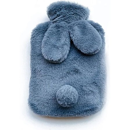 Blød varmtvandflaske i plys, varmtvandflaske med