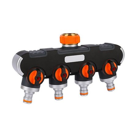 4-vägs trädgårdsslangdelare, 1,2" klämfäste för trädgårdsslang, blomning och bevattning