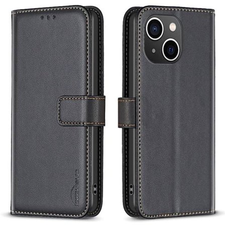 BINFEN COLOR iPhone 15 Wallet Cover Stand - Black