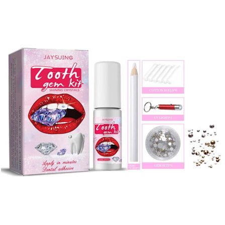 Tandsmyckesset Tanddekoration Glänsande Stickers Hot Girl Smycken Lätt att Ta Bort och Installera Kristall Dentalborr