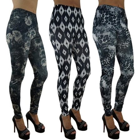 Sömlösa Mönstrade Leggings 3-pack