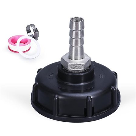 Kopplingsadapter till IBC-tank S60x6mm till 20mm slangkoppling i rostfritt stål