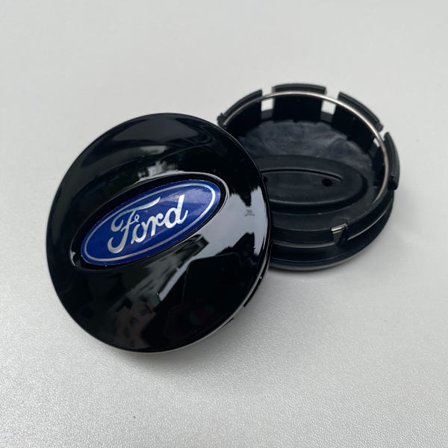 4-pak - Ford Center Cap/Hub Logo - Bil 66mm - Sort
