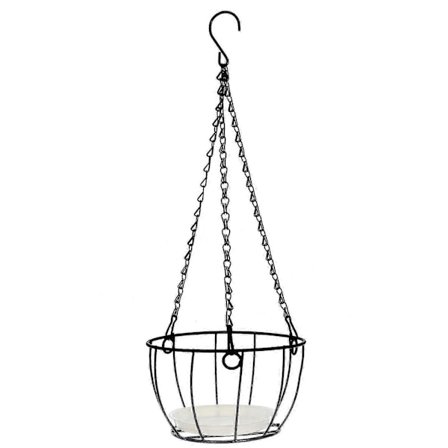 Hängande Metall Plantkorg – Balkong & Inomhus Växt Trådkorg med Kedja