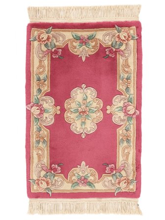 Hand Knotted China 90 Line Rug 60X90 Wool Dark Red/Brown Small