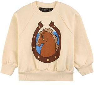 Mini Rodini Off white GOTS Horses Graphic Sweatshirt 140/146 cm - Jumpers and knitwear - 140/146 cm - White