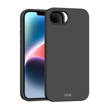 SiGN Liquid Silicone skal till iPhone 16e - Svart