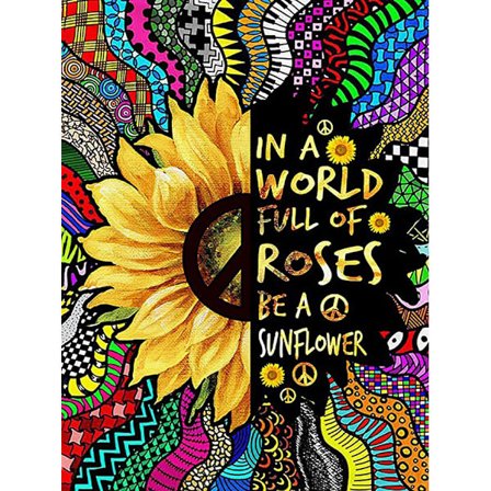 30x40cm, solsikke 5d diamantmalet rhinestones broderi lærred