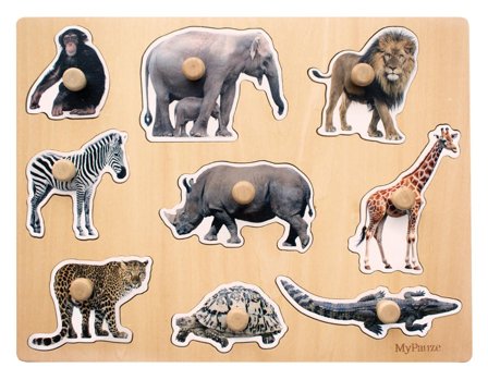 MYPAUZE Knoppussel vilda djur - Lyreco - Skola och förskola - Lekmaterial - Pussel - Knoppussel