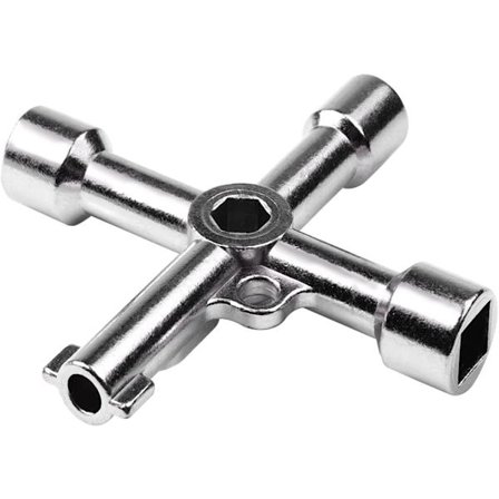 4-tietoiminen monitoiminen työkaluavain, ruostumaton teräs kolmio/neliö