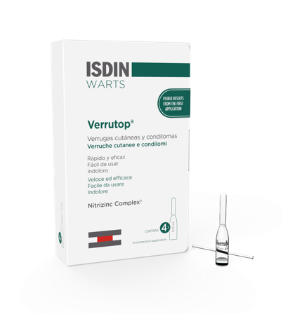 Isdin Verrutop Corpo 4 Fiale - Trattamento Verruche Efficace