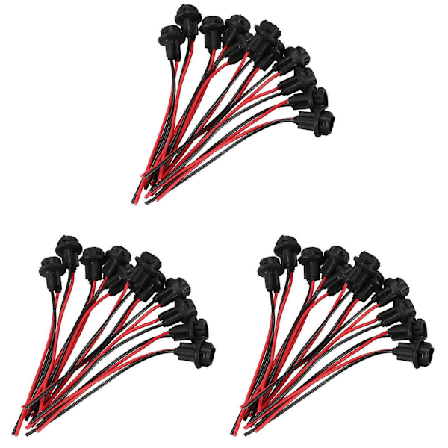 30X T10 W5W 168 194 Lamphållare Sockel Glasbas Lamphållare DIY, Svart