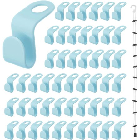 50 stk blå kleshengere i plast, kleshengere-koblinger, laminert