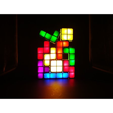 Tetris Lampa, Attoe LED Tetris Stapelbar Nattlampa 7 Färger Induktionslås Bord