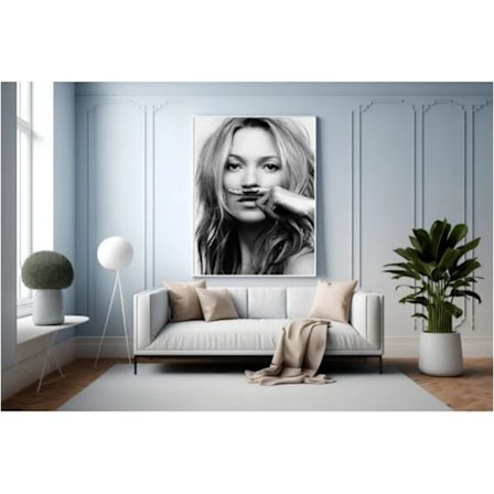 90-tals Kate Moss-affisch, modefotografi, modern konstdekoration (utan ram), 30X40cm