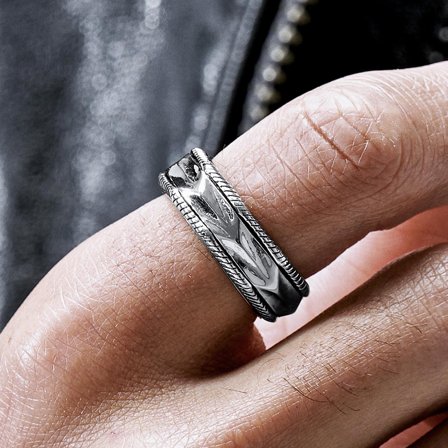 Pearce Punctum Stål Ring for menn - Stålringer