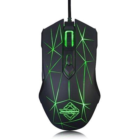 Star Black AJ52 RGB Gamingmus, 7 programmerbara knappar - Ergonomisk bakgrundsbelyst USB-mus för PC/Laptop, kompatibel med Windows/Mac/Linux