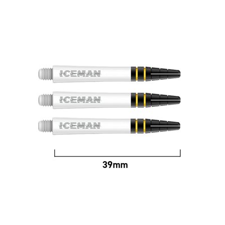 Red Dragon Darts Shafts Gerwyn Price Nitrotech 39mm Polycarbonate Intermediate 6 shafts White/Black/Gold Flights Professional Player Iceman