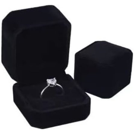 1 stk. Fløyel Øredobb Ring Brosje Mansjettknapp Bokser for Smykker Gaveeske Ringboks for Forlovelsesgave Små Ring Gaveesker Ringboks Bryllupsdag 