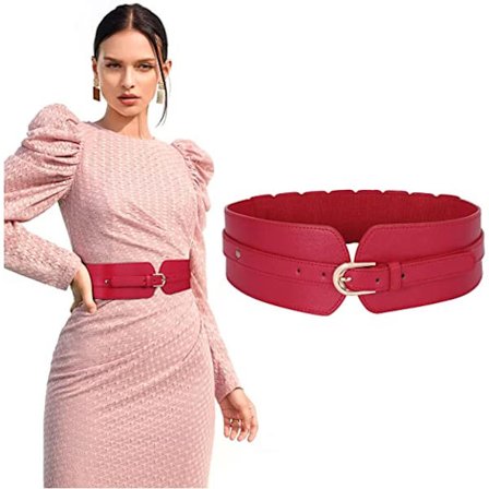 Naisten leveä joustava vyötärönauha (punainen), naisten joustava solmio, su