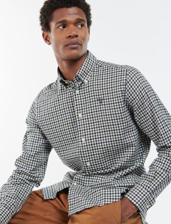 Barbour Barbour Finkle Tailored Gingham Shirt - Green - XXL