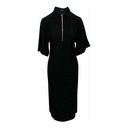 Joseph Fletcher Zip-Detailed Crepe Midi Kjole I Sort, Dame
