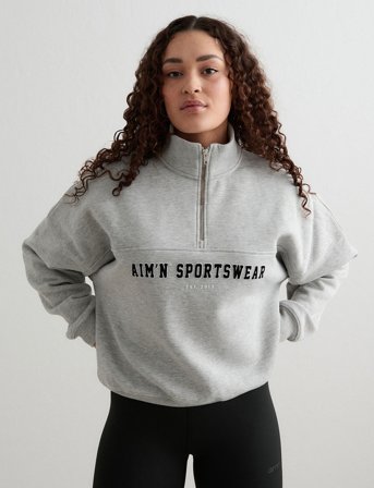 aim ́n Varsity Sweat Half Zip - Grey - XS