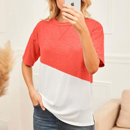 Sommartryckt Kortärmad Rund Hals Casual Mjuk Printed