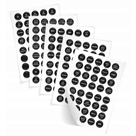 Klistremerker for krydder, etiketter for glass 200 stk