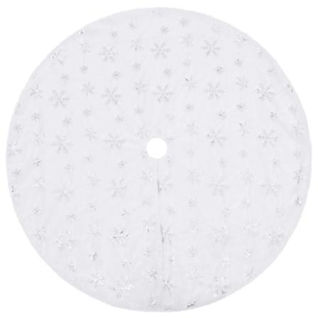 Vidaxl Julgranskrage Lyxig Vit Ø122 Cm Fuskpäls Vit