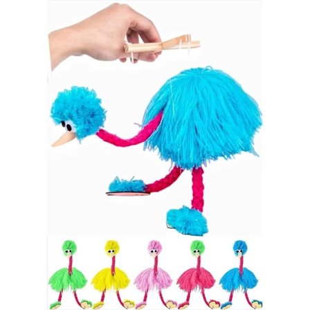 Fugledukkedyr Bløde Legetøj Struds Marionet Legetøj Håndlavet Struds Marionet Dukker Snor Dukke Interaktivt Undervisningslegetøj, 50% Tilbud (FMY)