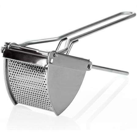 Ruostumattomasta teräksestä valmistettu perunapuritin, konepesun kestävä - spaetzle-puritin - spagettipuritin - perunamurskain - pituus 30 cm (