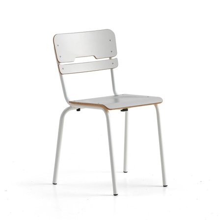 Classroom chair SCIENTIA, H 460 mm, white/grey