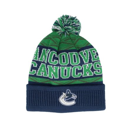 Outerstuff - NHL Vert pom Bonnet - Kids Vancouver Canucks NHL Beanie Blue/Green Pom @ Hatstore