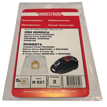 HANESTRÖM Dustbags OBH Nordica Silence Force 5Pk