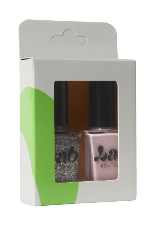 Lab Routine Nail Polish Duo Kit Presentaskar & set Unisex Rosa 2X10ML