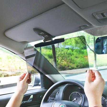 Solskjerm for bil, Anti Glare Universal Solskjerm Extender Beskytter Mot Solskinn, Snøblindhet, UV-stråler Black