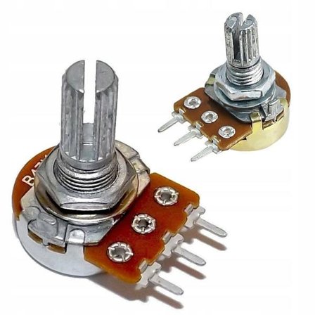 Linjär Potentiometer B10K 10K Ohm – Metallhus | 15Mm Axel | 300° Rotation | för PCB-Montering