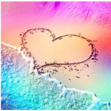 Full 5d Diy Diamond Painting Cross Stitch Beach Painting Heart B Som På Bilden 1 50x50cm