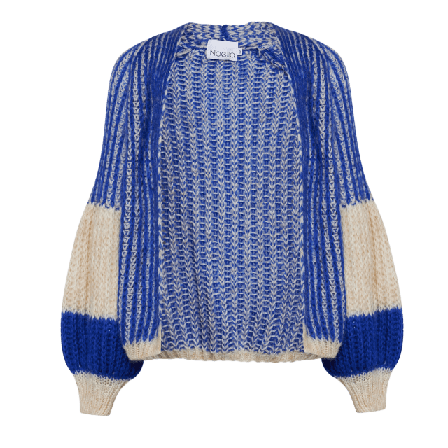 Noella Liana Knit Cardigan - Cream/cobalt Blue Tröjor Dam Blå M/L