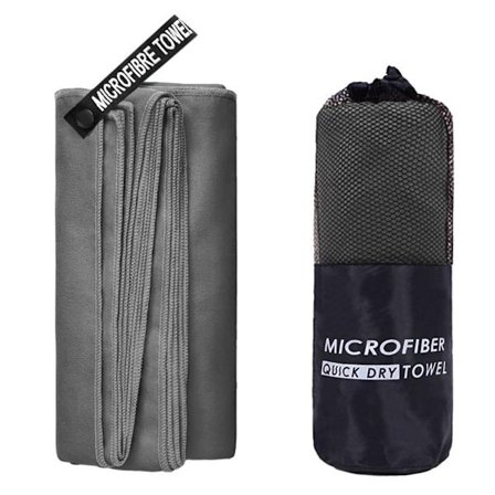 Strandhåndklæde Hurtigtørrende Håndklæde MØRKGRÅ
